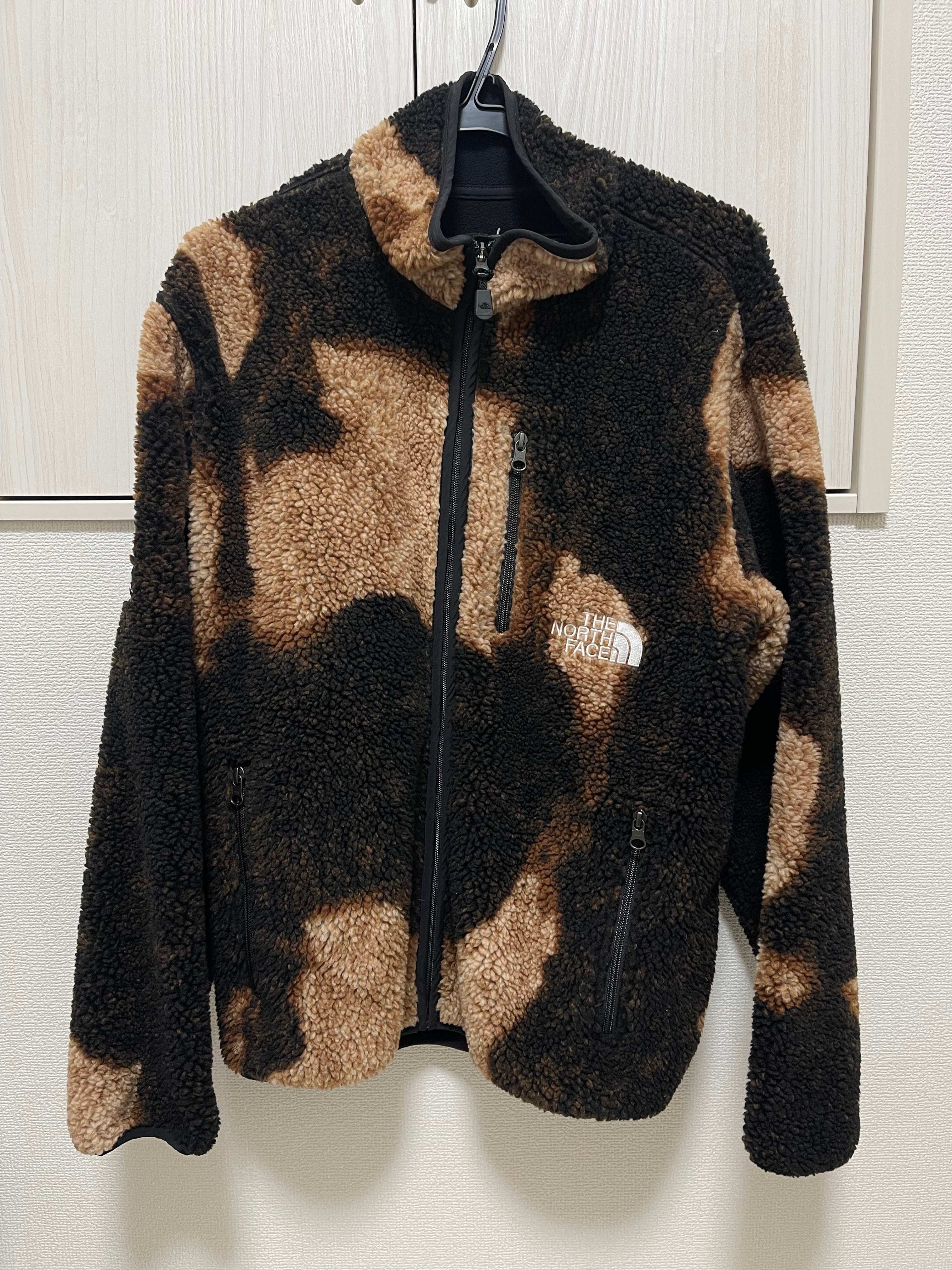 Supreme x The North Face Bleached Denim Print Fleece Jacket "Black"