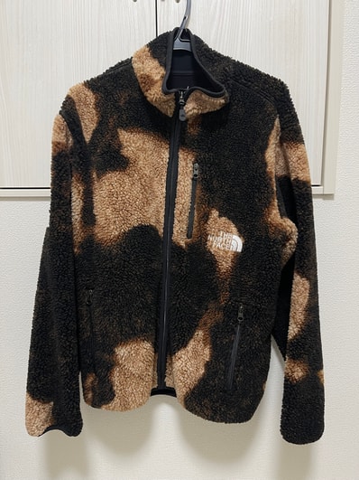 Supreme x The North Face Bleached Denim Print Fleece Jacket "Black"
