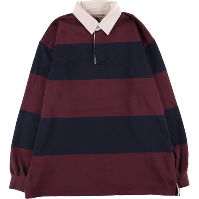 古着 90~00年代 エルエルビーン L.L.Bean ボーダー柄 長袖 ラガーシャツ メンズL相当 ヴィンテージ/eaa600769