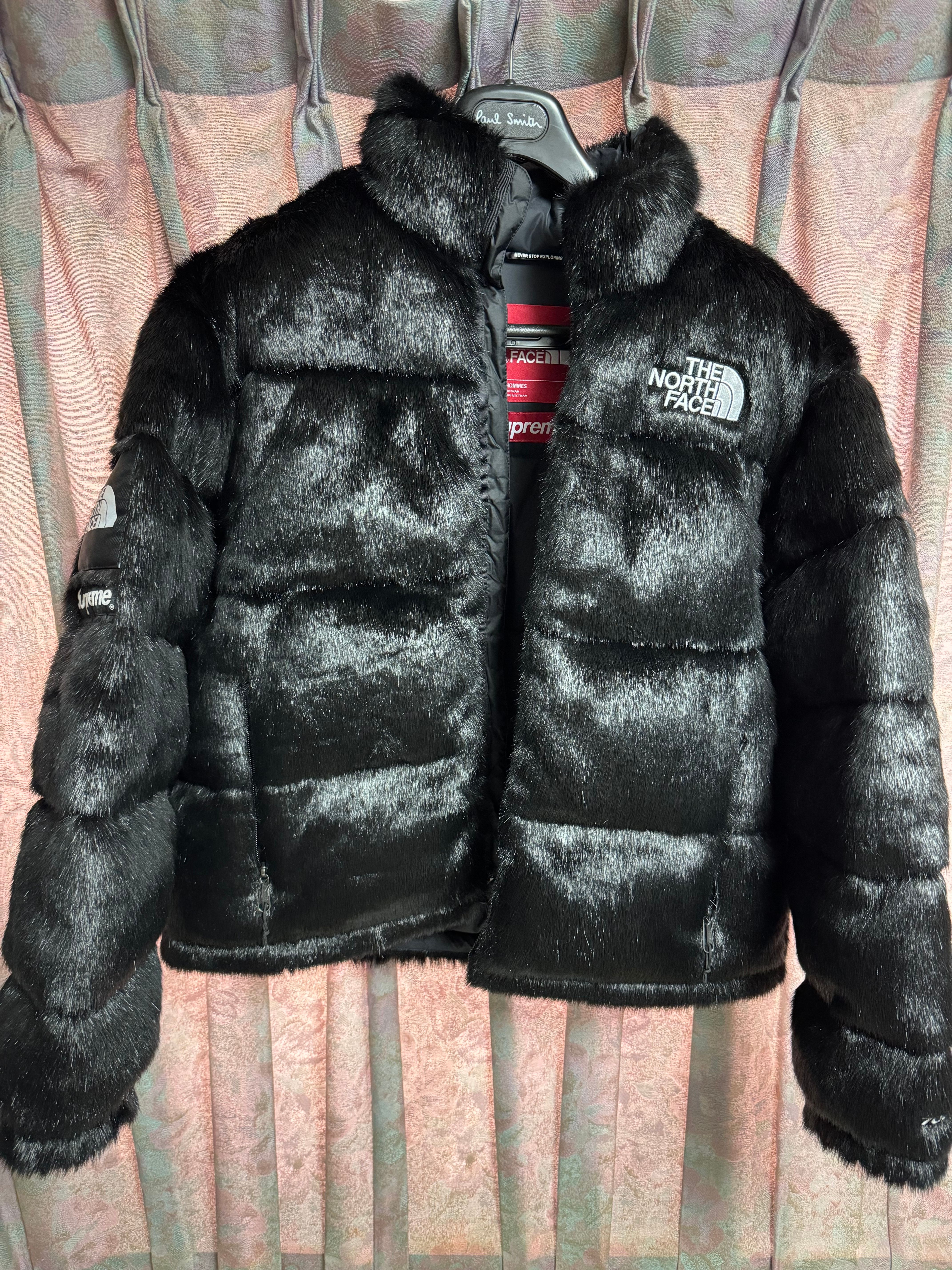 Supreme x The North Face Faux Fur Nuptse Jacket "Black"