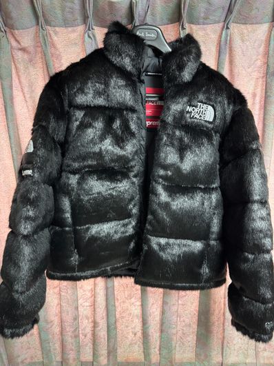 Supreme x The North Face Faux Fur Nuptse Jacket "Black"