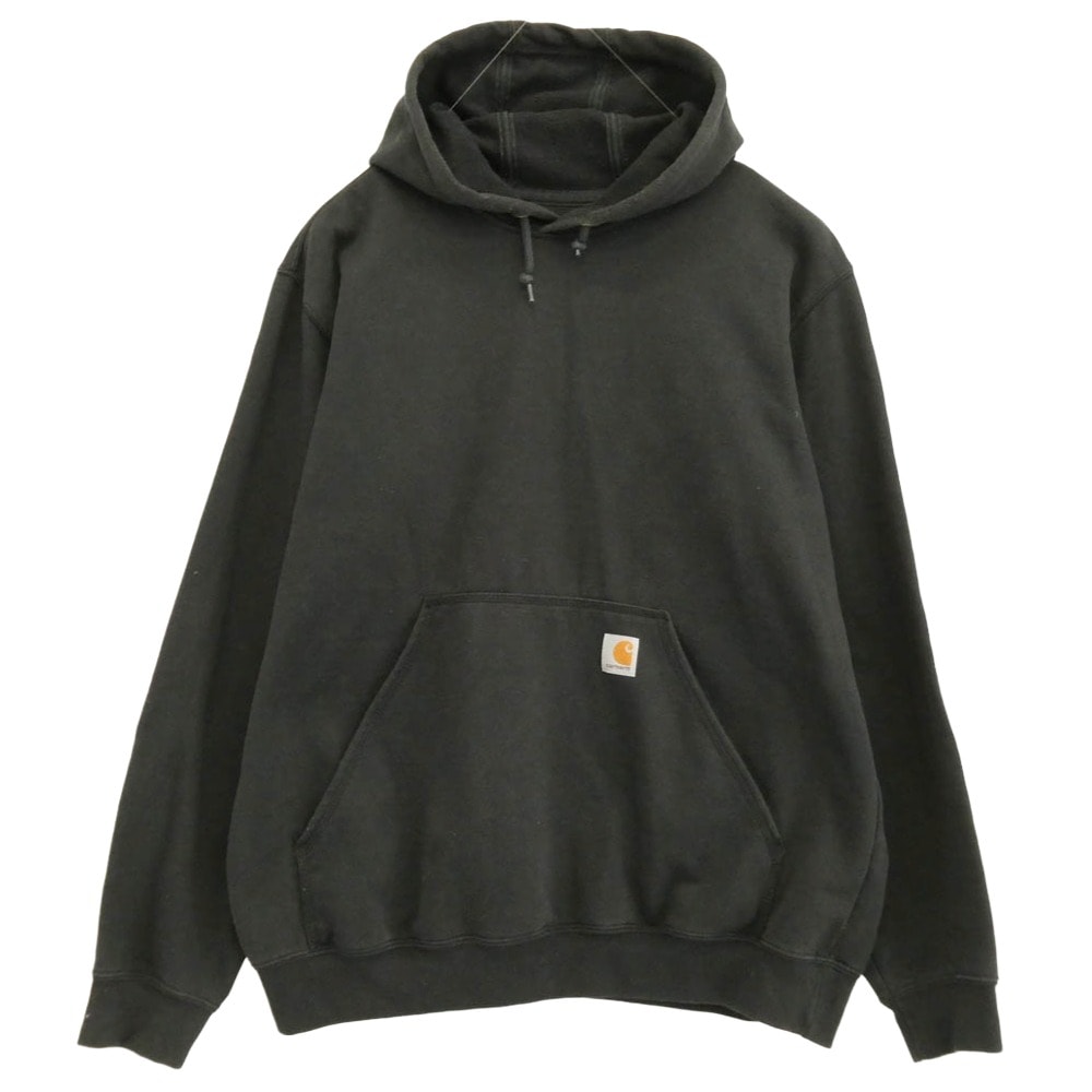 Carhartt カーハート パーカー K288-BLK MIDWEIGHT LOGO SLEEVE GRAPHIC ORIGINAL FIT アーム ロゴ スウェット パーカー フーディ ブラック系 L【中古】