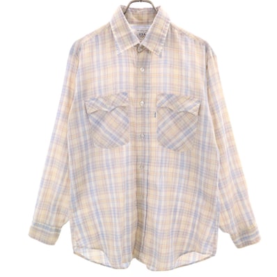 Levi's リーバイス 80s 1980年オリンピック記念モデル ヴィンテージ チェック柄 長袖 シャツ L ベージュ