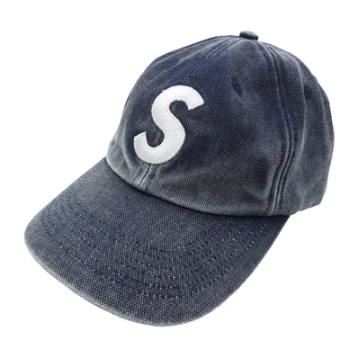 Supreme シュプリーム キャップ 26SS Pigment Coated S Logo 6-Panel ピグメント コーテッド ウォッシュ加工 Sロゴ 6パネル キャップ 帽子 ネイビー系【美品】【中古】