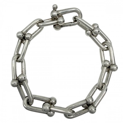TIFFANY&Co. ティファニー ブレスレット ハードウェア ラージリンクブレスレット アクセサリー ジュエリー メンズ レディース 男女兼用 シルバー925 ユニセックス 約63.3g【中古品】