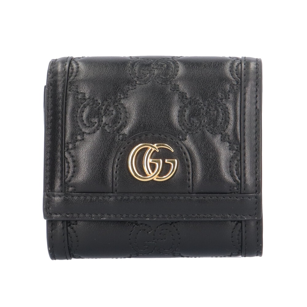 グッチ カードケース ウォレット GGマトラッセ 二つ折り財布 レザー 723799 レディース GUCCI  中古