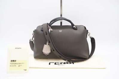 美品 FENDI フェンディ レザー バイザウェイ ミディアム 2WAYバッグ 8BL146 2wayショルダーバッグ ブラウン ブラック グレー カーフレザー レディース