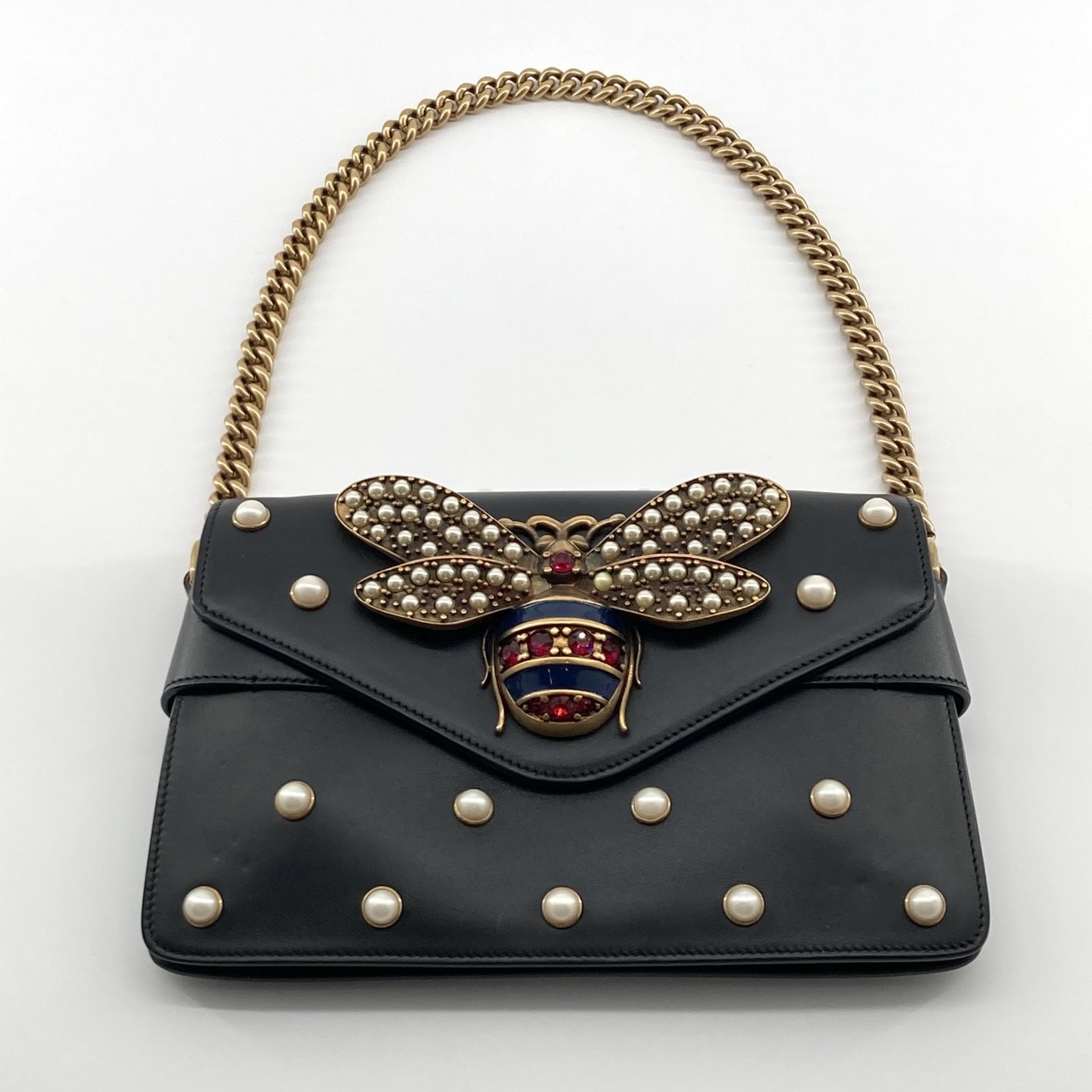 GUCCI(グッチ) ブロードウェイ パドロック パール ビー 453778 ショルダーバッグ ブラック