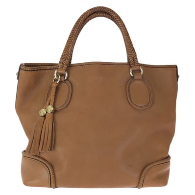 美品 GUCCI グッチ マラケシュ タッセル ブラウン ゴールド金具 レザー トートバッグ ハンドバッグ 601560 【中古】
