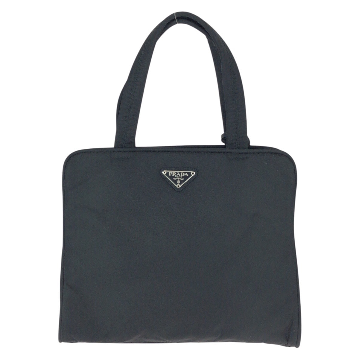 美品 PRADA プラダ テスート 三角ロゴプレート ブラック 黒 シルバー金具 ナイロン トートバッグ ハンドバッグ 600713 【中古】