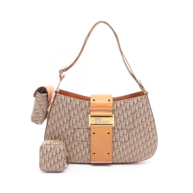 ディオール Dior ストリートシック トロッター ショルダーバッグ バッグ キャンバス レザー レディース ベージュ系 / ブラウン系 【中古】