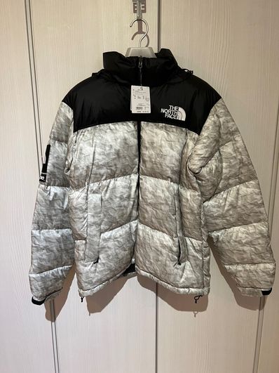 Supreme x The North Face Nuptse Jacket "White Paper Print"