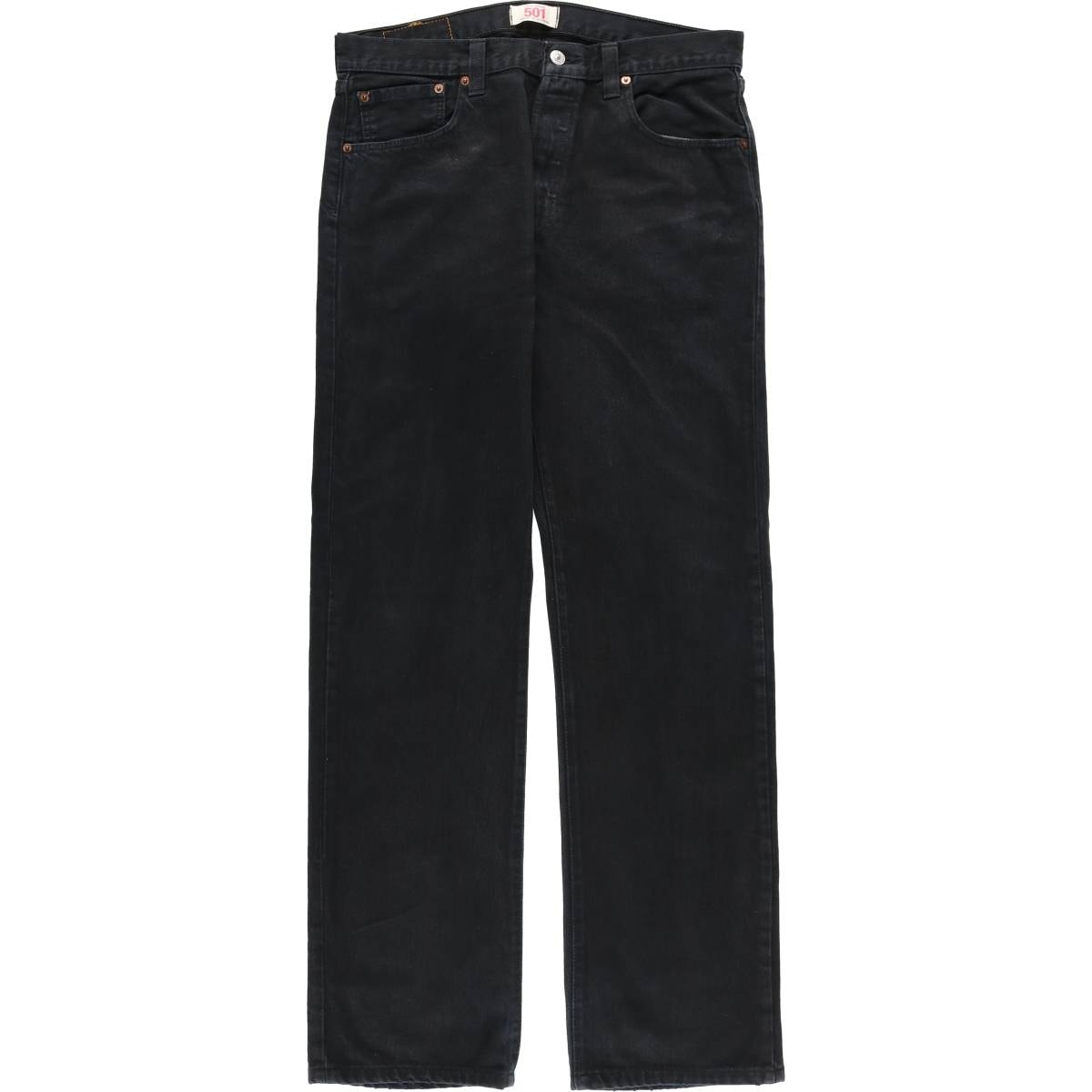 古着 リーバイス Levi's リーバイス501 STRAIGHT LEG BUTTON-FLY ユーロモデル ブラックデニム ストレートデニムパンツ メンズw35相当/eaa612033