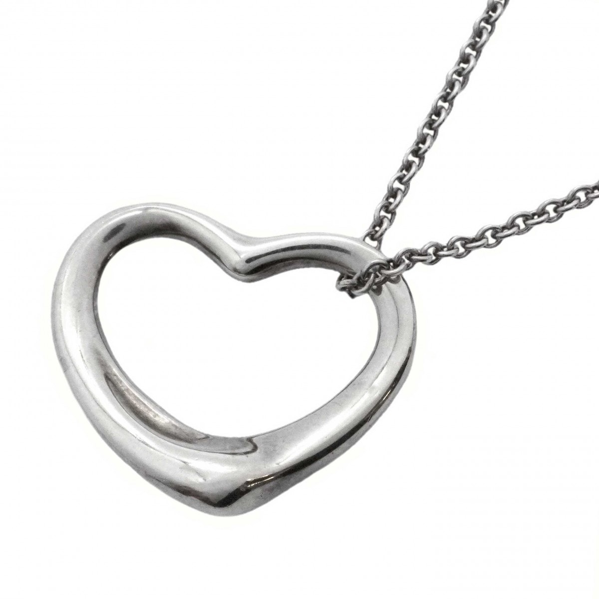 【6jcb0995-k】ティファニー ネックレス オープンハート シルバー925【中古】レディース