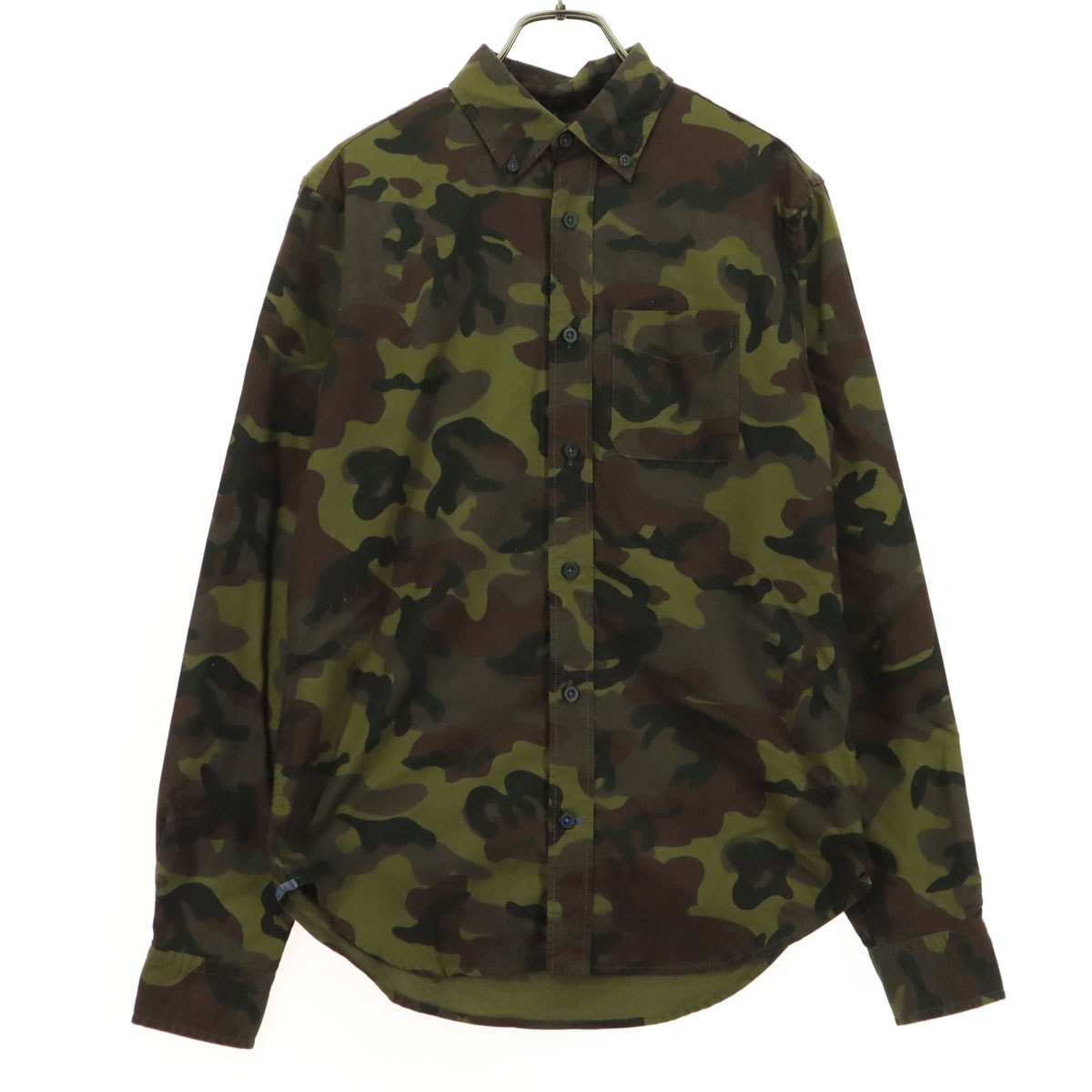 GAP ギャップ カモフラージュ柄 長袖 コットンシャツ XS カーキ系