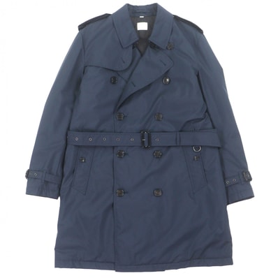 極美品 バーバリー トレンチコート ネイビー メンズ 52 8018793