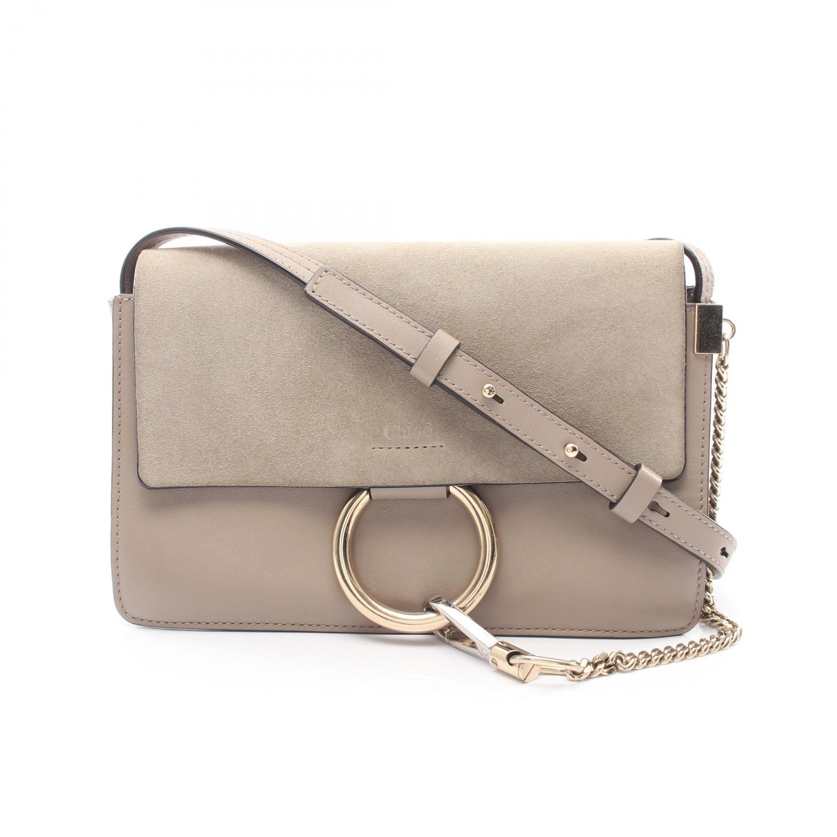 クロエ Chloe フェイ ショルダーバッグ バッグ レザー スウェード レディース グレー系 【中古】