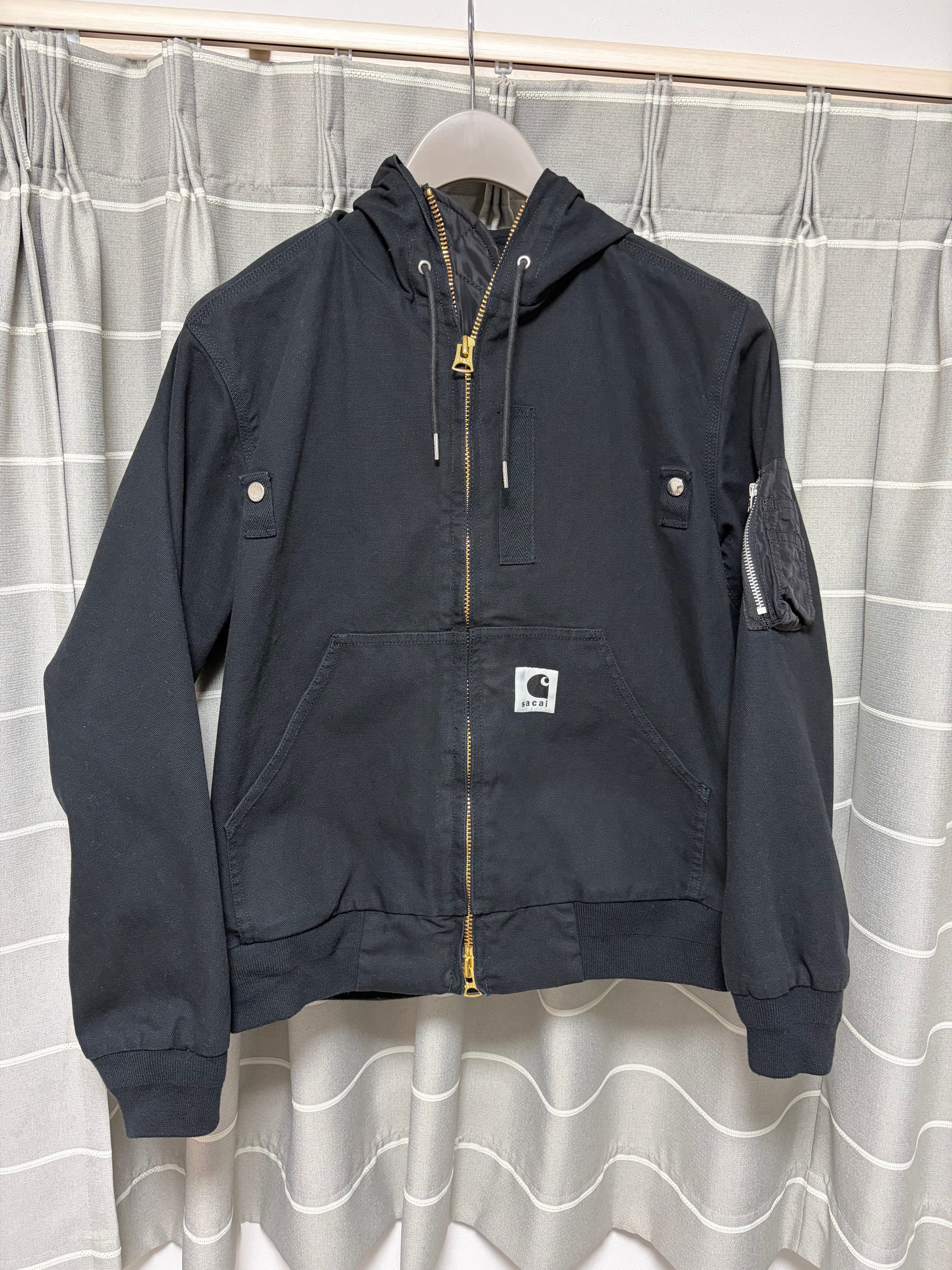 sacai x Carhartt WIP Washed Duck Hooded Blouson Mens "Black"