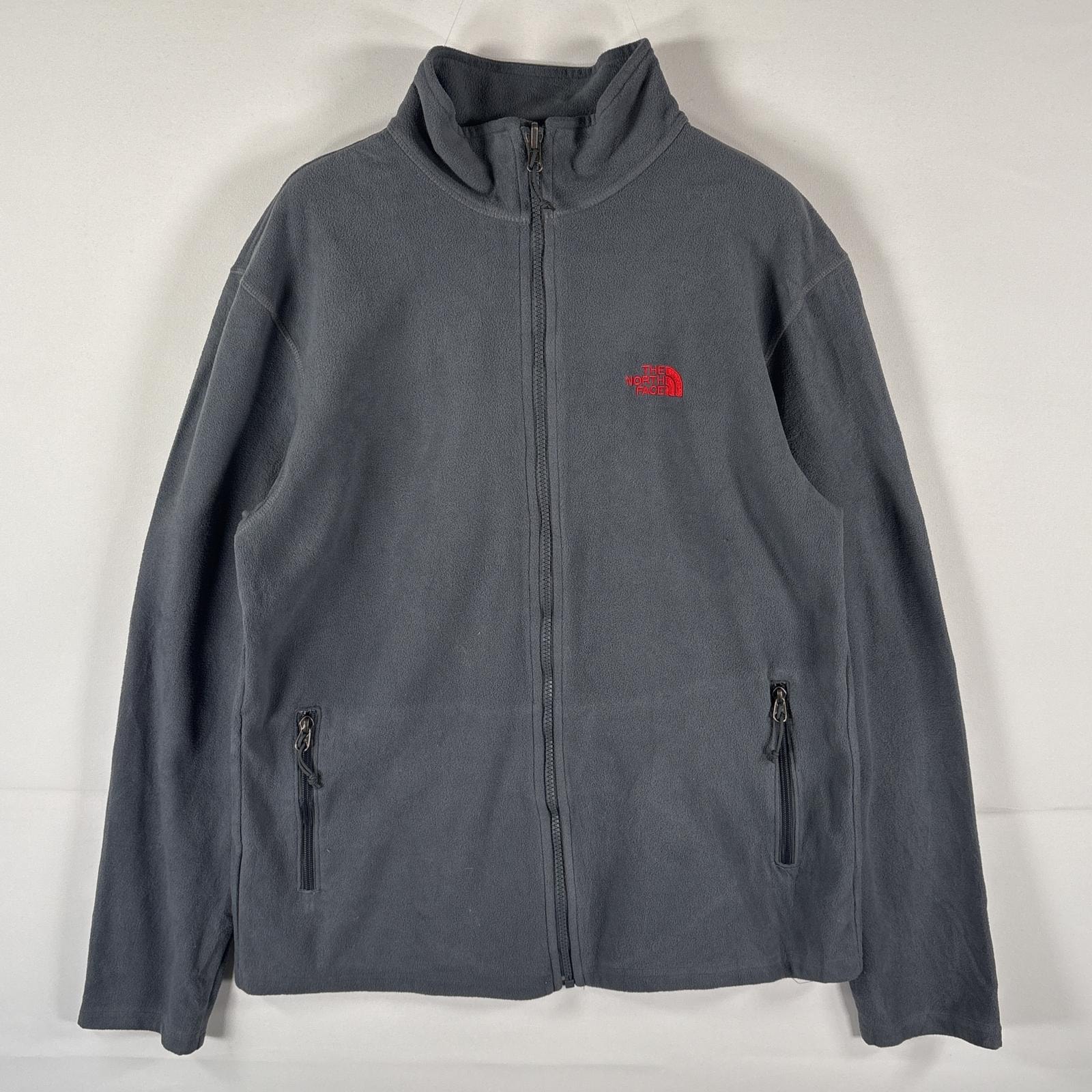 古着 ザ・ノースフェイス THE NORTH FACE フルジップフリースジャケット ワンポイントロゴ アウトドア L  グレー メンズ