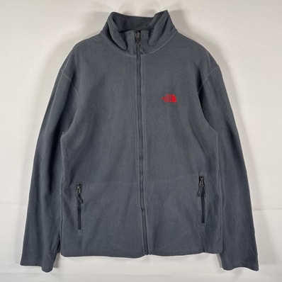 古着 ザ・ノースフェイス THE NORTH FACE フルジップフリースジャケット ワンポイントロゴ アウトドア L グレー メンズ