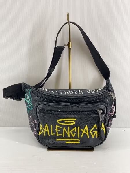 BALENCIAGA Explorer Graffiti Waist Bag "Black/Yellow"