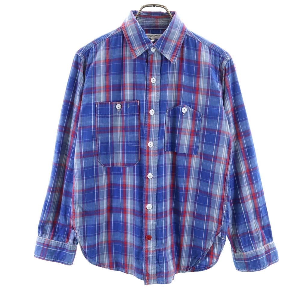 ENGINEERED GARMENTS エンジニアドガーメンツ USA製 チェック柄 長袖 シャツ XS ブルー系