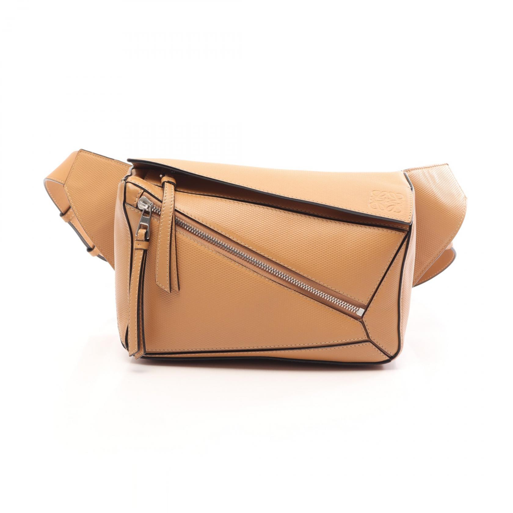 ロエベ LOEWE パズル バムバッグ スモール ウエストバッグ ボディバッグ バッグ レザー メンズ ベージュ系 【中古】