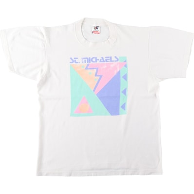 古着 90年代 フルーツオブザルーム FRUIT OF THE LOOM ST. MICHAELS アートTシャツ USA製 メンズL相当 ヴィンテージ/eaa654508