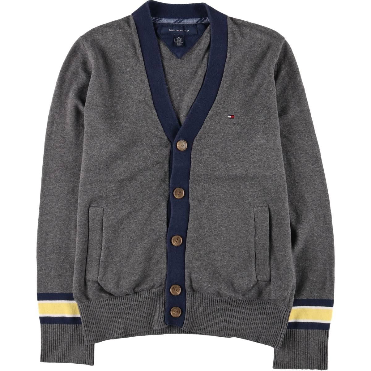 古着 トミーヒルフィガー TOMMY HILFIGER コットンニットカーディガン メンズXS相当/eaa571969