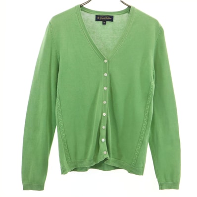 Brooks Brothers ブルックスブラザーズ シルクブレンド 長袖 ニットカーディガン XS 黄緑