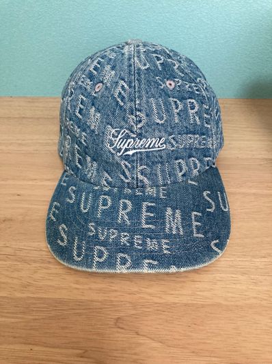 Supreme Warp Jacquard Logos Denim 6-Panel "Blue"