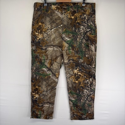 古着 カーハート Carhartt ダック パンツ ワンポイント ジップ ツールポケット w38 L32 ブラウン系 カモフラージュ(迷彩) メンズ