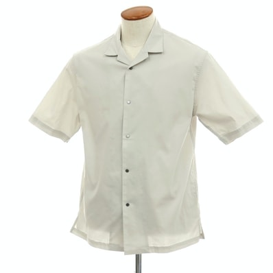 【中古】ザノースフェイス THE NORTH FACE BOX ナイロン オープンカラー 半袖シャツ ライトグレー【サイズM】【メンズ】