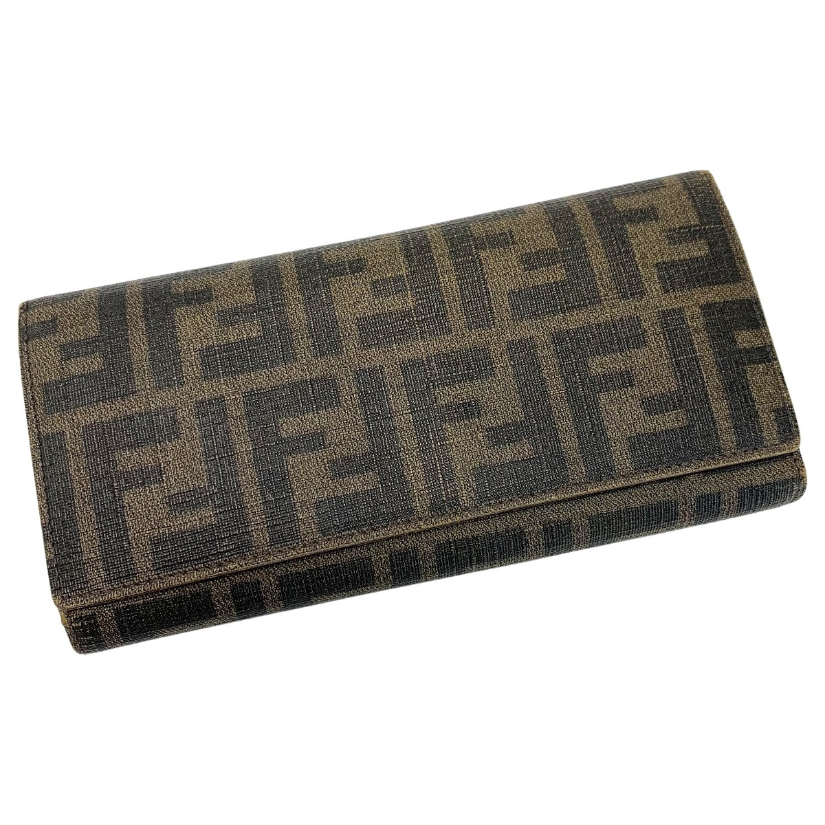 FENDI フェンディ ズッカ 8M0065 ブラウン 3つ折り長財布  メンズ レディース