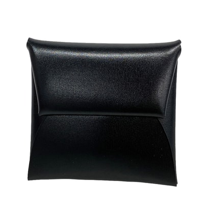 【6ke5463】エルメス コインケース バスティア ボックスカーフ ブラック シルバー金具 K刻印【中古】メンズ レディース ユニセックス