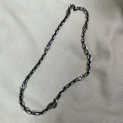 GUCCI Silver Necklace With Interlocking G