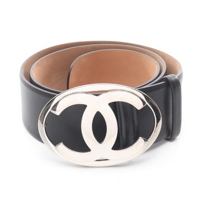 シャネル CHANEL ココマーク ベルト 衣料品 レザー レディース ブラック系 【中古】