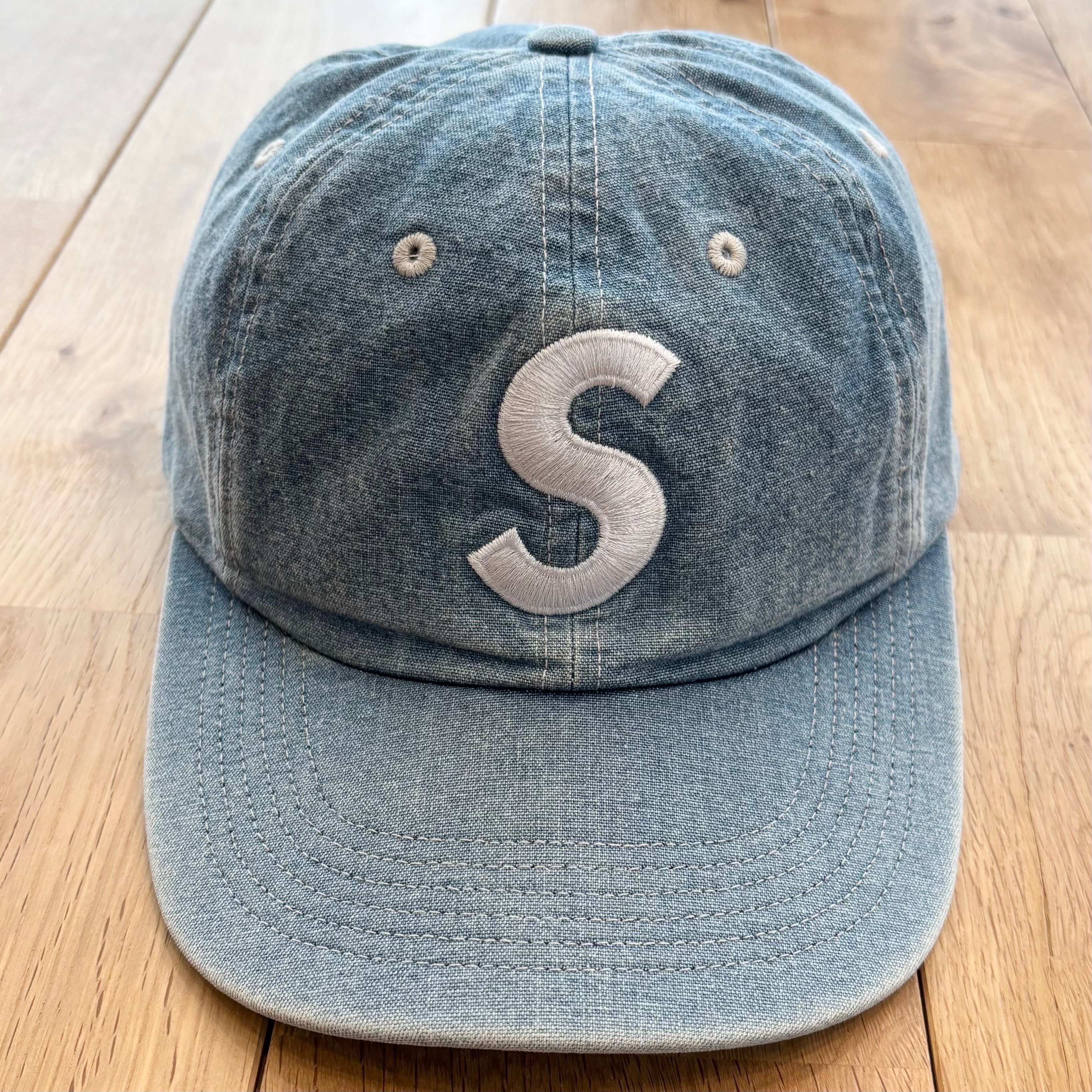 Supreme Washed Chambray S Logo 6-Panel "Blue"