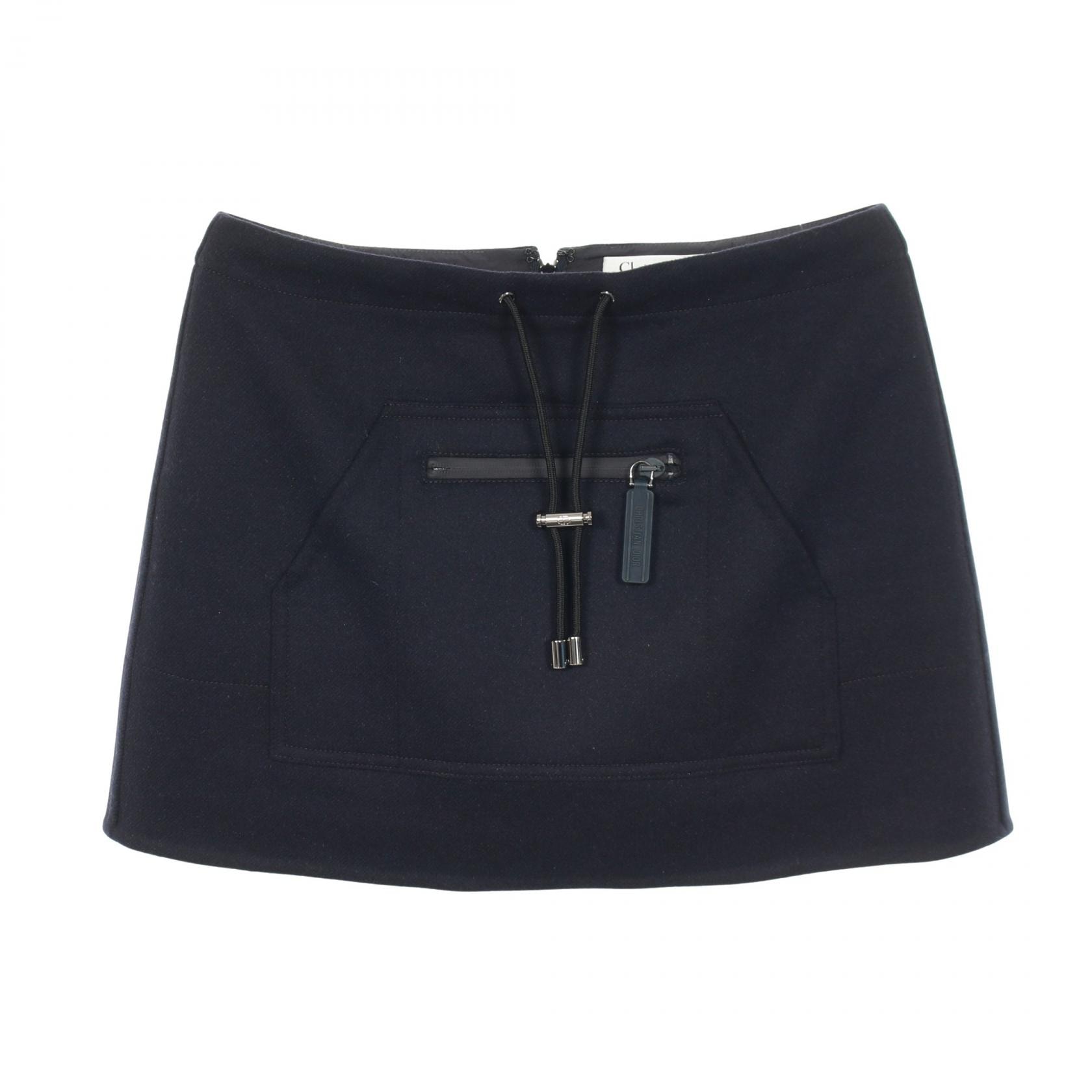 ディオール Dior スカート 衣料品 ボトムス ウール ラビット レディース ネイビー系 【中古】