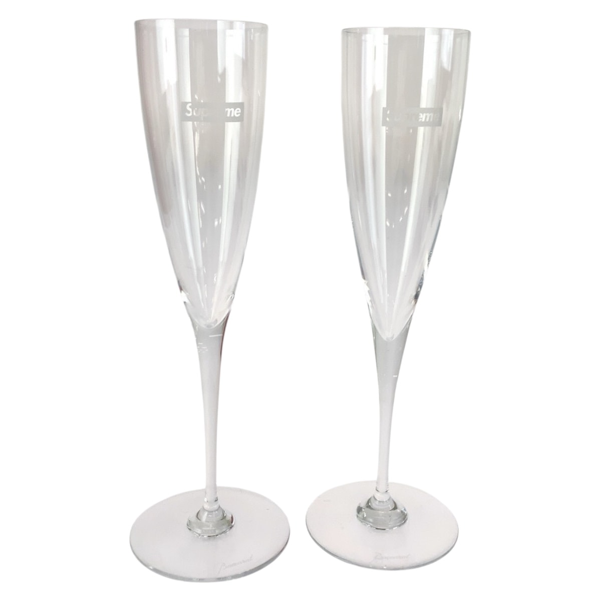 新品未使用 Supreme シュプリーム 19AW Baccarat Dom Perignon Flute Set クリア ガラス シャンパングラス 2本セット 603621 【中古】