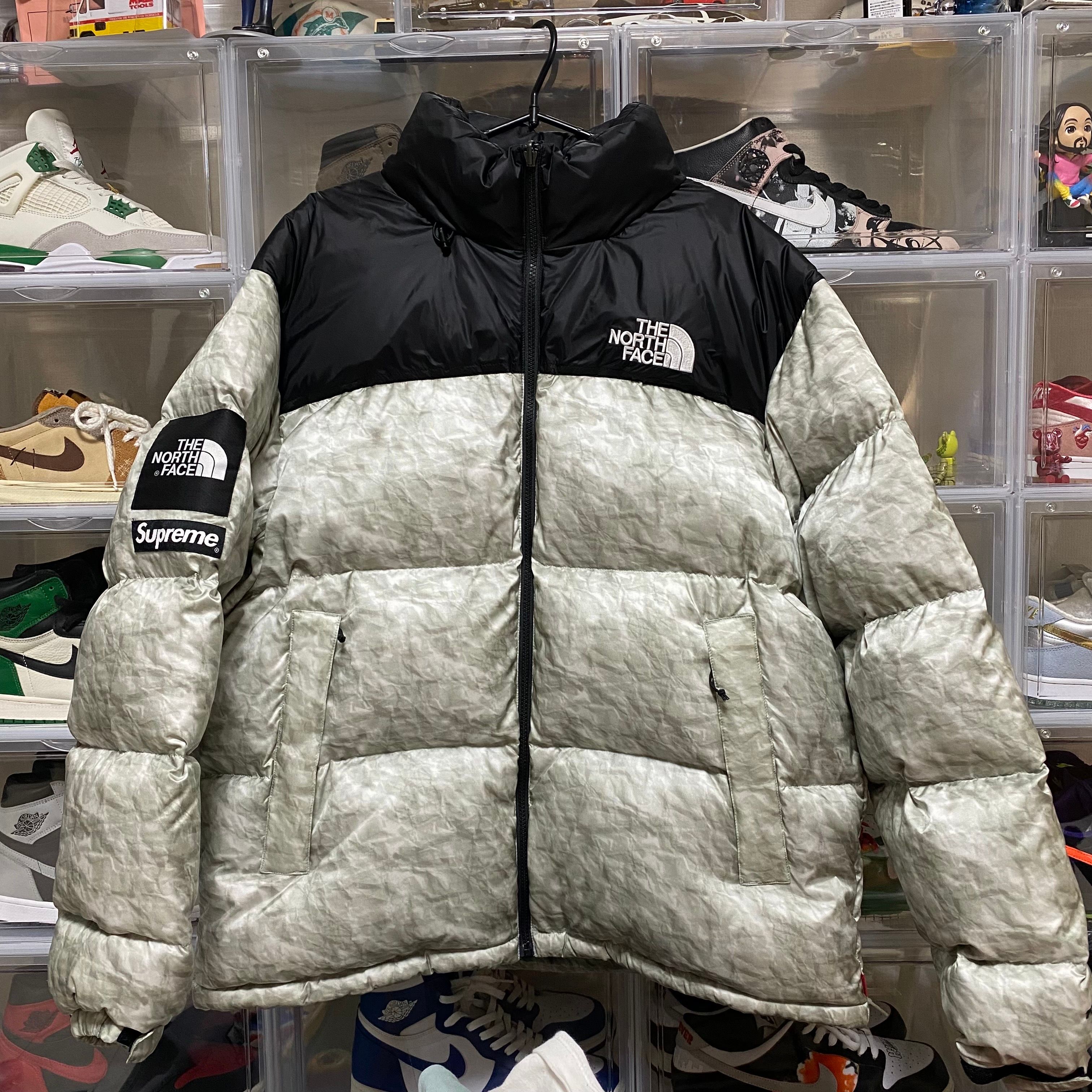 Supreme x The North Face Nuptse Jacket "White Paper Print"