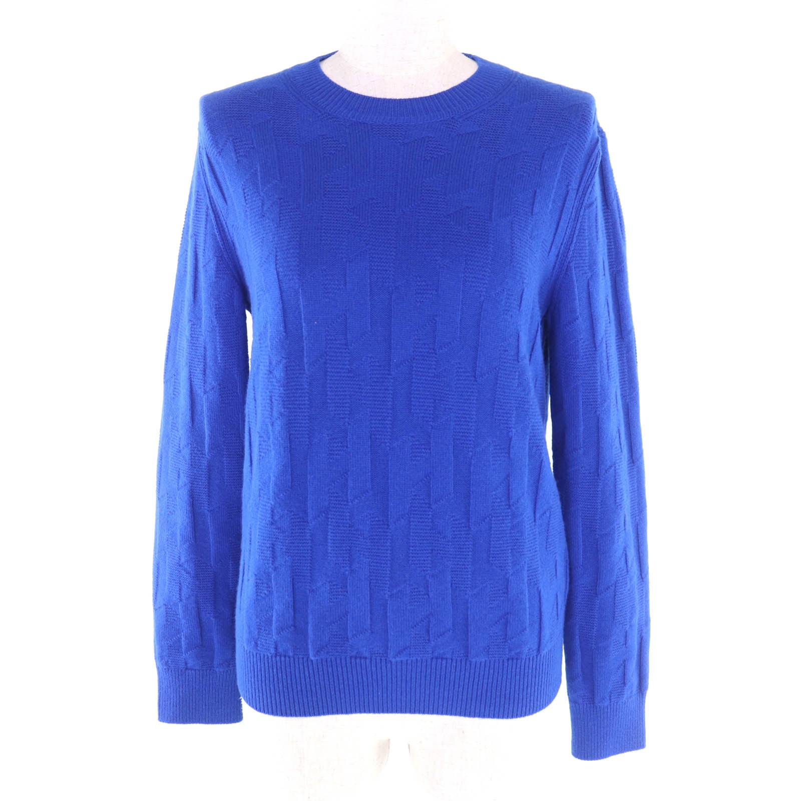 極美品 エルメス ニット ブルー レディース 38 4E2611D3