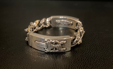 Chrome Hearts Double ID Bracelet W / Dagger & Dagger W / Classic Link ID Double-DAGGER & DAGGER W / CLASSIC LINK "Silver"