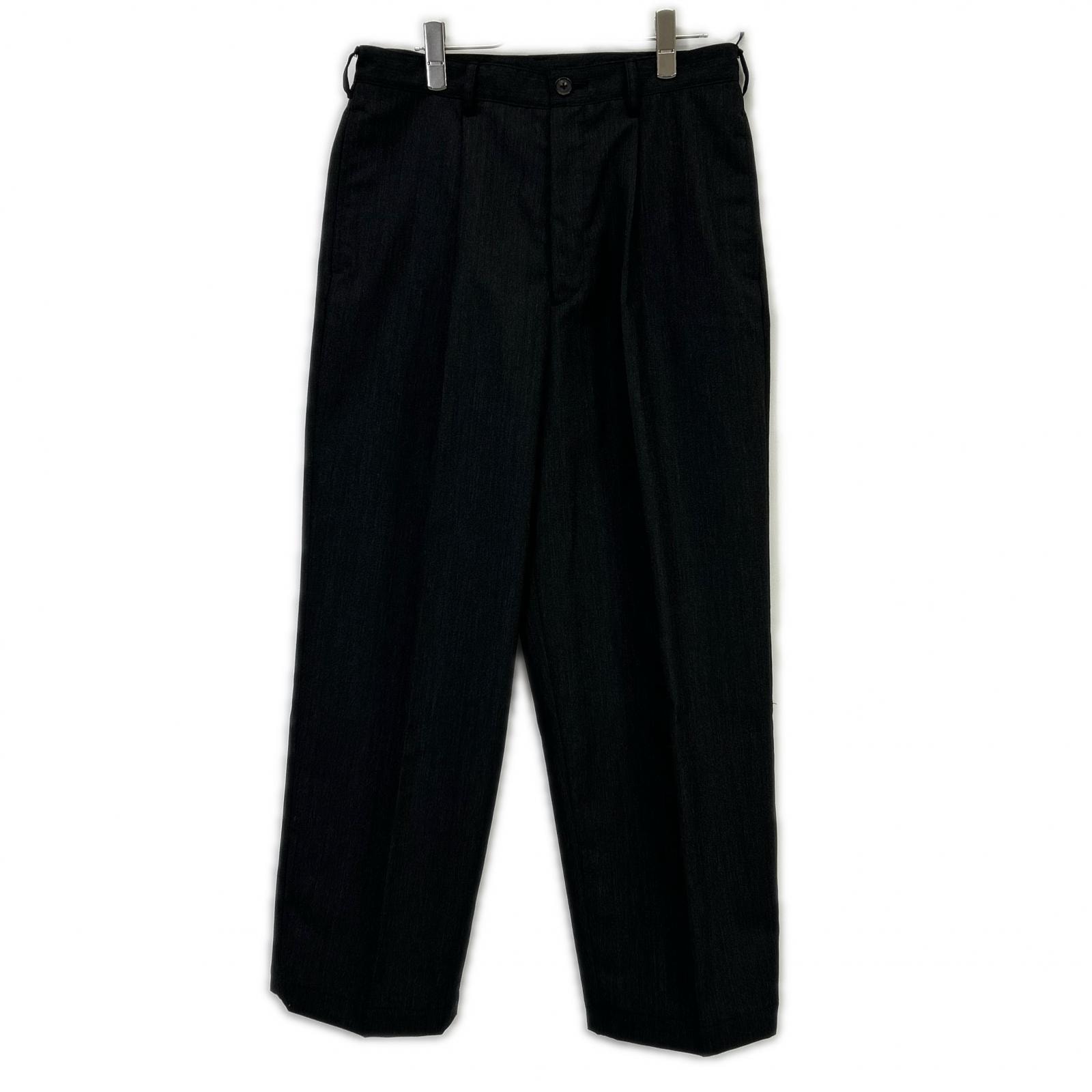 バトナー BN-26SM-013 チャコール SUMMER WOOL ONE TUCK TROUSERS 1
