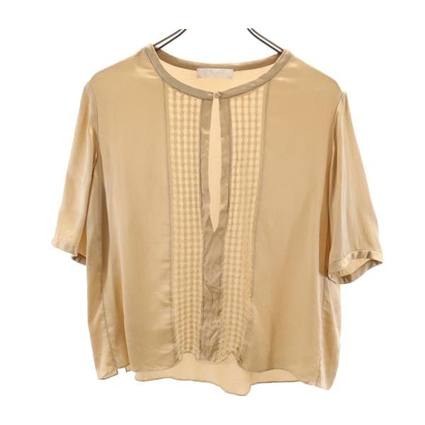 Chloe クロエ シルク 半袖 カットソー 34 キャメル
