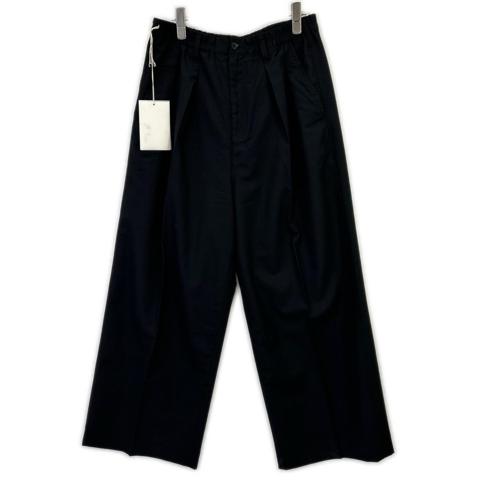 アンセルム ANC-PT86-B ブラック WOOL CALMSSKIN TUCK EASY SLACKS 2