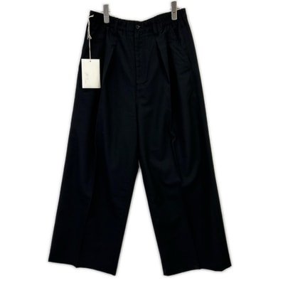 アンセルム ANC-PT86-B ブラック WOOL CALMSSKIN TUCK EASY SLACKS 2
