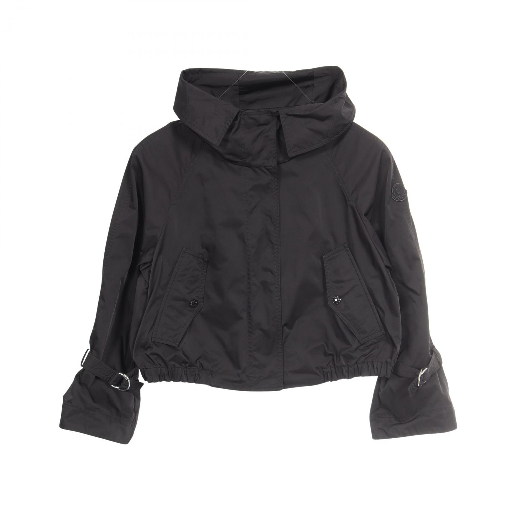 モンクレール MONCLER HOULGATE フード付き ショート 衣料品 アウター ポリエステル レディース ブラック系 1A00109 【中古】