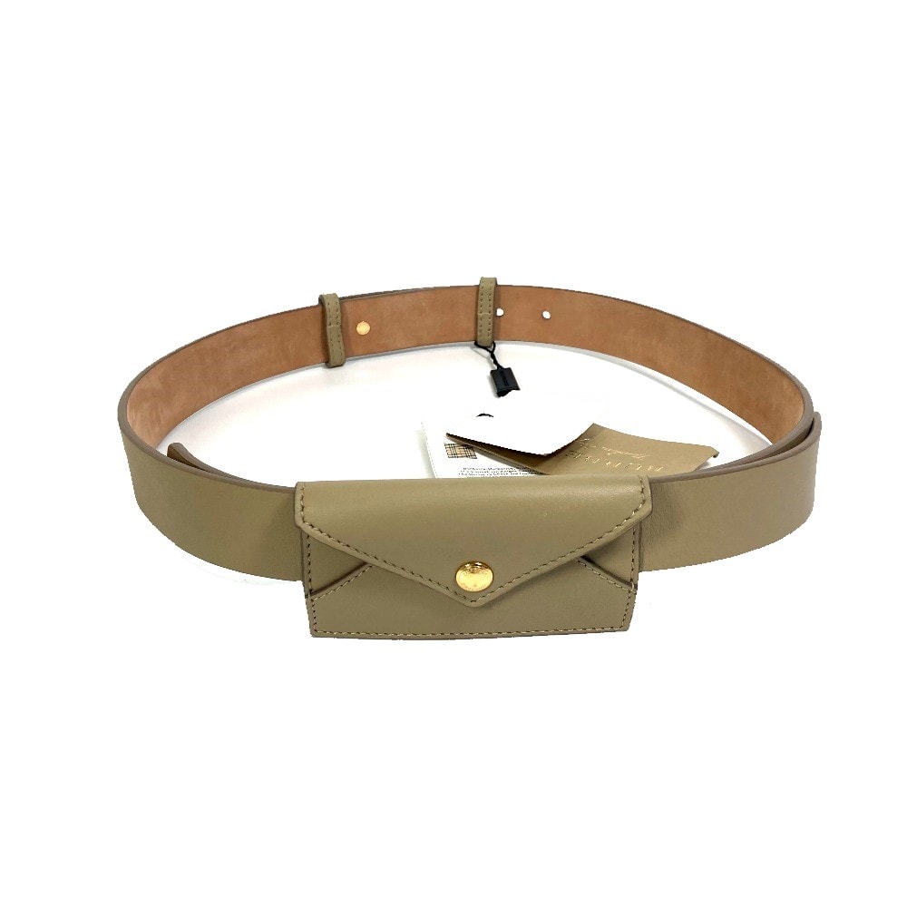 バーバリー BURBERRY ENVELOPE 8012136 ポーチ付き ズボン用ベルト ボトムス用 ベルト レザー ラテ ベージュ 新品同様