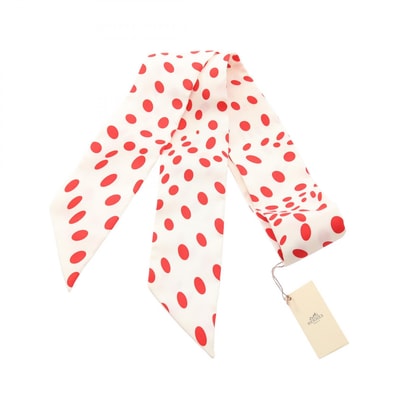 エルメス HERMES ツイリー HOLA FLAMENCA スカーフ 衣料品 シルク シルク ホワイト レディース ホワイト系 / レッド系 【中古】